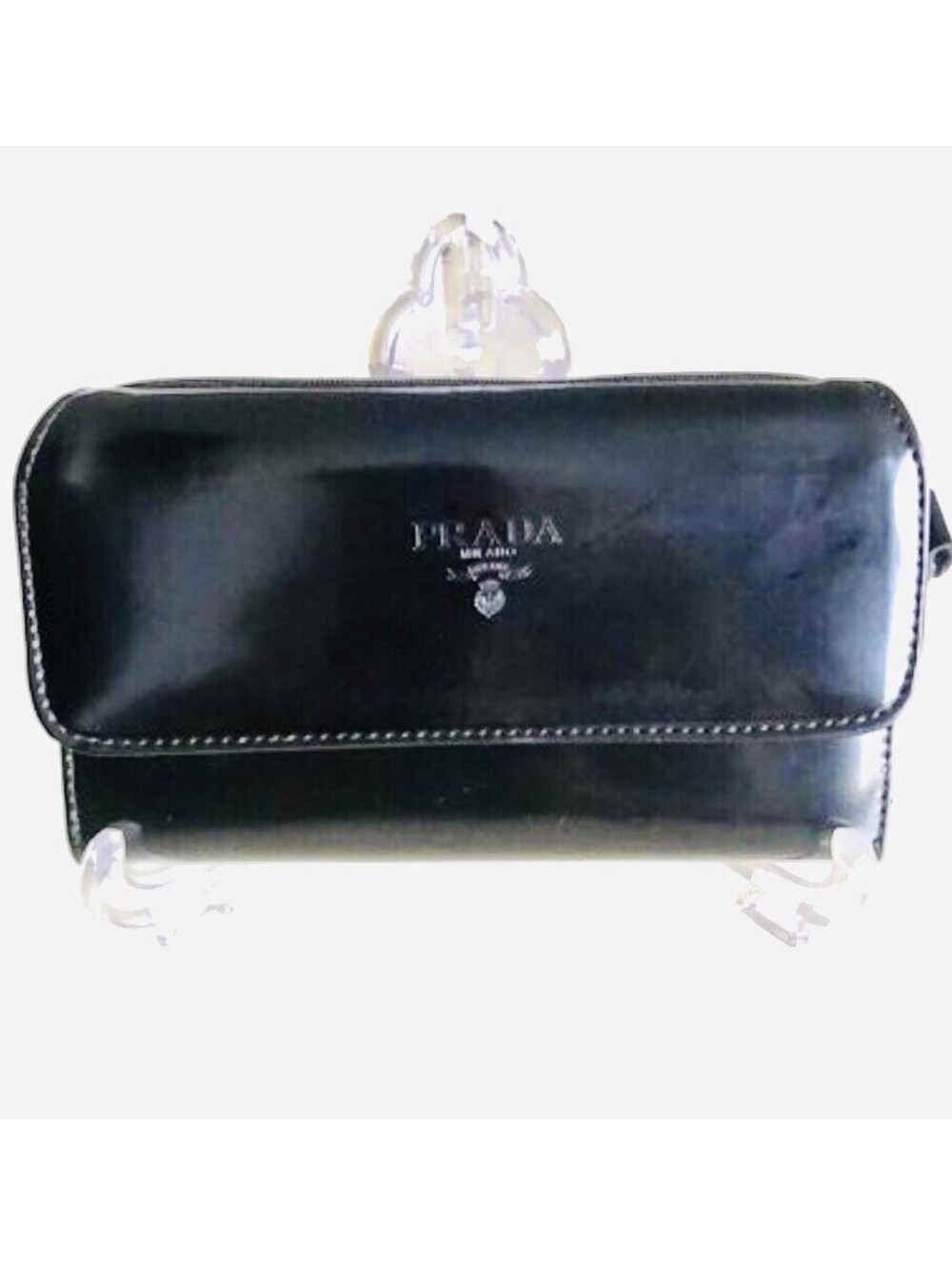 PRADA Vintage Patent Leather Trifold Wallet/Organizer with Corner Zip